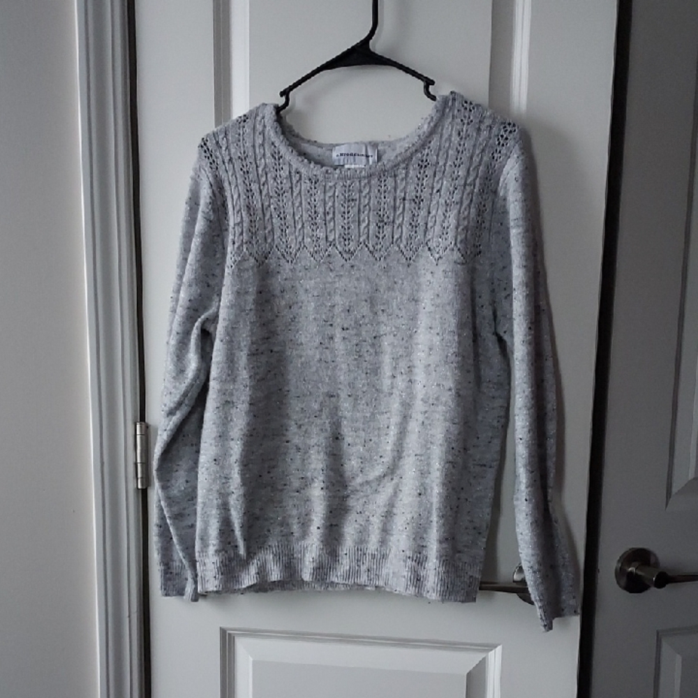 Alfred Dunner Metallic Knit Sweater Medium
